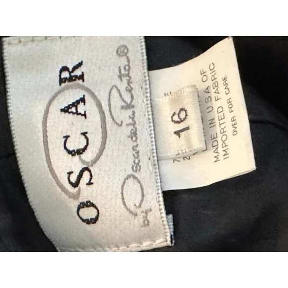 Oscar by Oscar De La Renta Black Pleated Hem pinstripe Skirt Size 16 - Picture 3 of 7